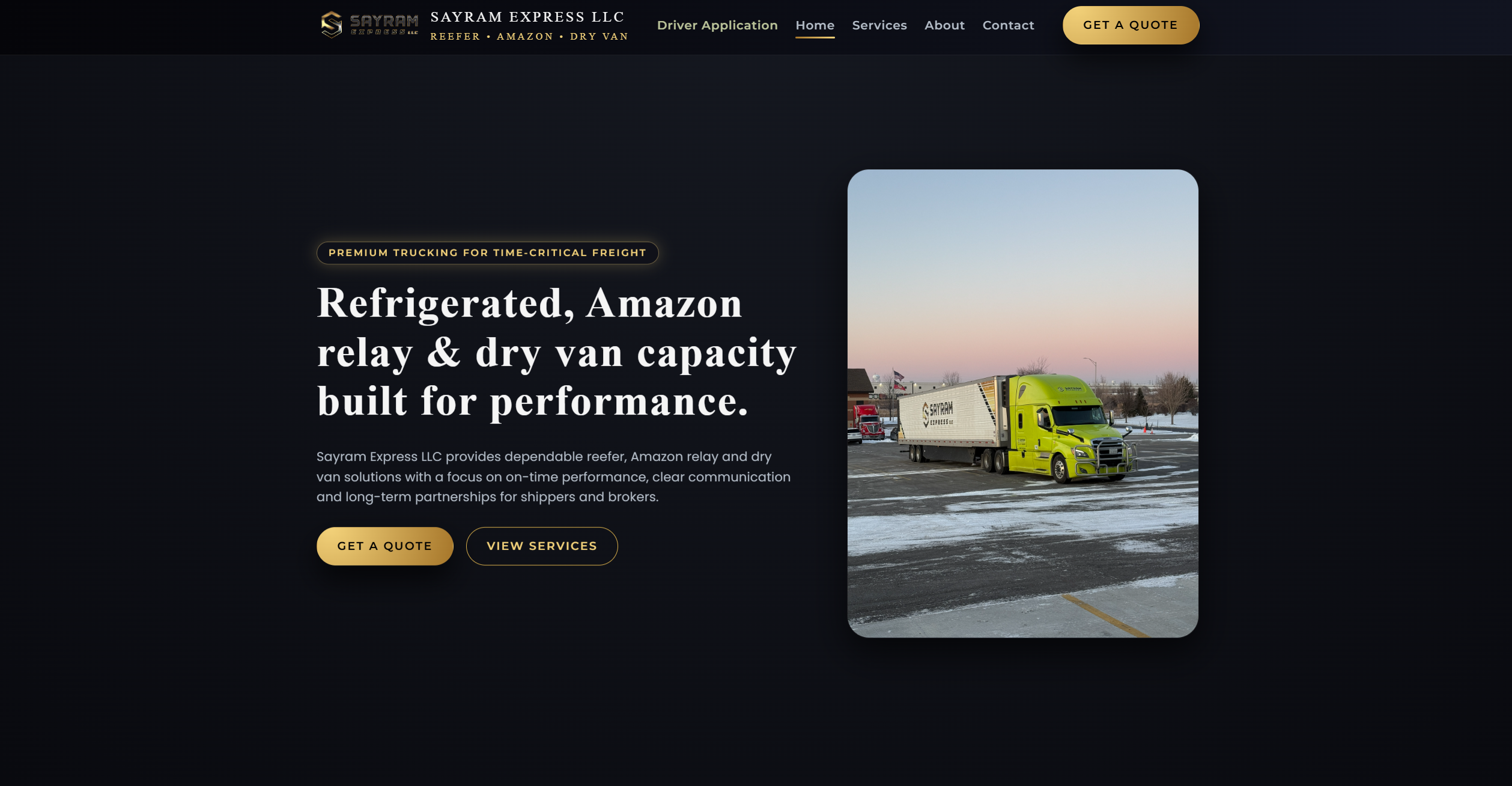 Sayram Express LLC website screenshot